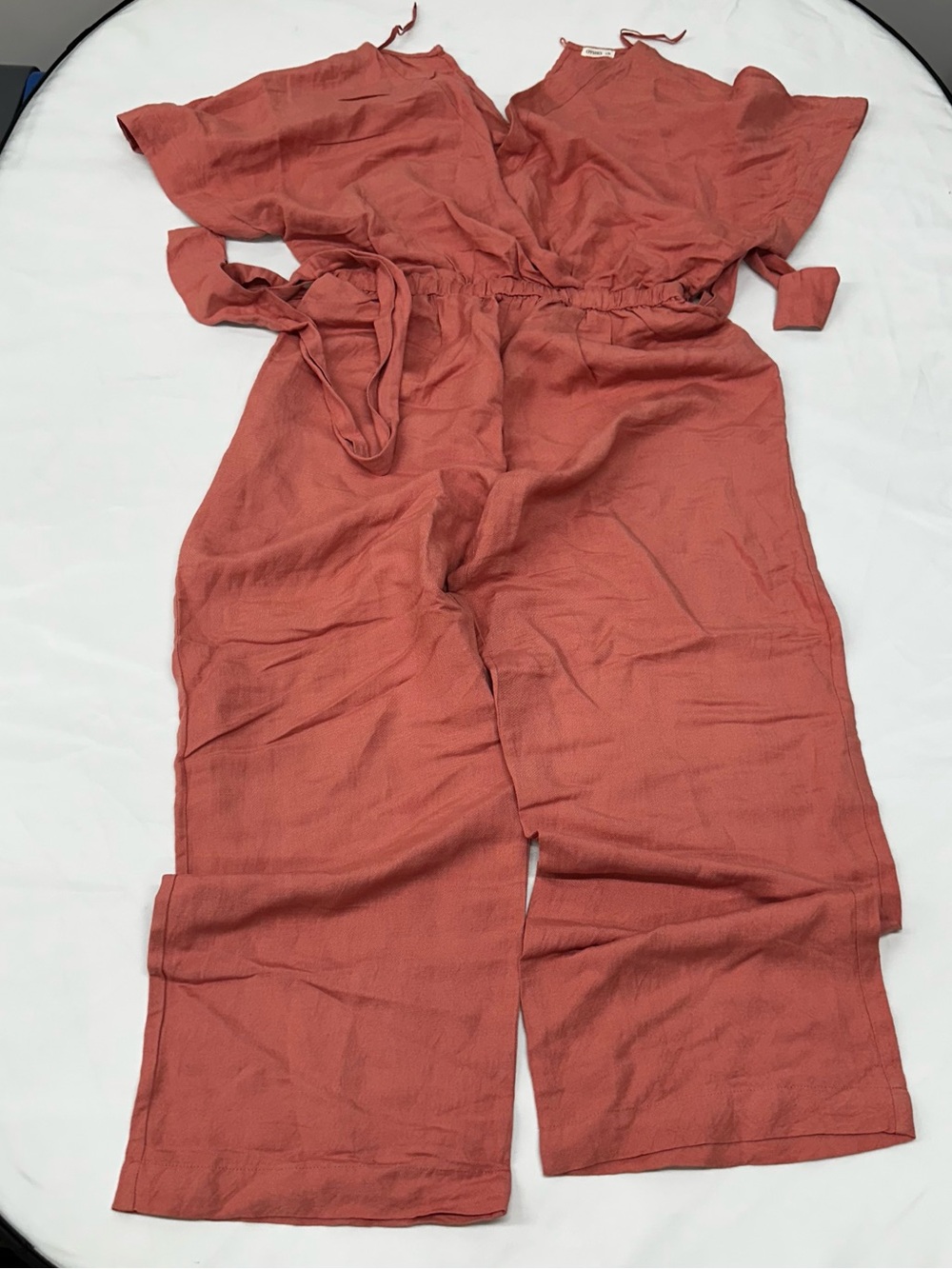 Oysho Coral Wide-Leg Jumpsuit